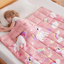 anfie Weighted Blanket Kids 36"x48" 5lbs 36x48-05lb, Pink Unicorn
