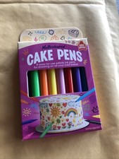 New Pack of 8 Coloured Edible Cake Pens Cakes Biscuits Baking