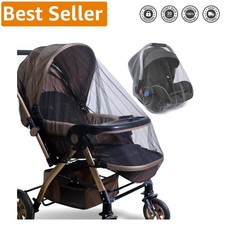 Eco-Friendly Stroller Mosquito Net 2 Pack - Safe Insect Barrier for Infants