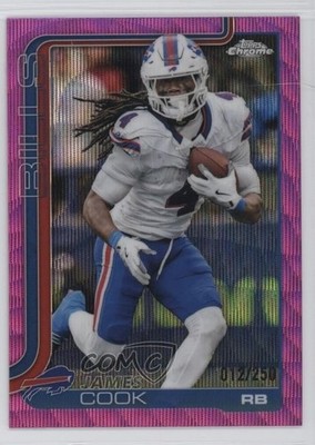 2025 Topps Chrome Pink Wave Refractor 12/250 James Cook #35 1eq2