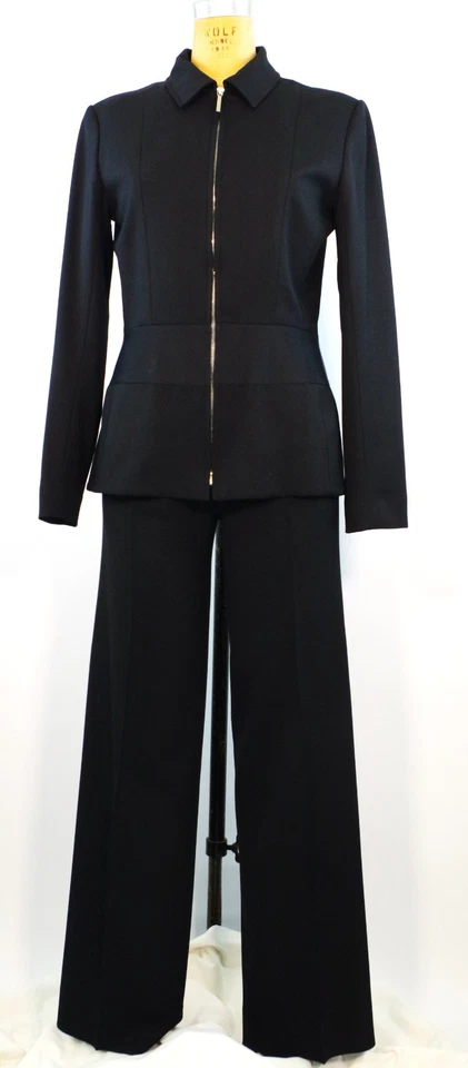 Traje Dior Negro Cierre Cremallera Hecho Portugal Chaqueta FR 42 US 10 Pantalones FR 40 US 8 Foto 2 de 4