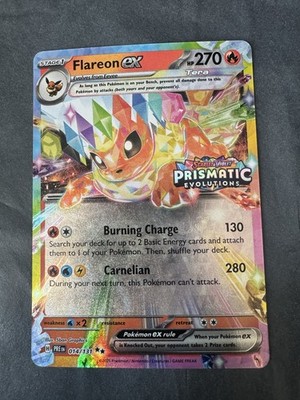 Pokémon TCG Flareon EX Prismatic Evolutions Karte 014/131 mit Prismatic Stamp