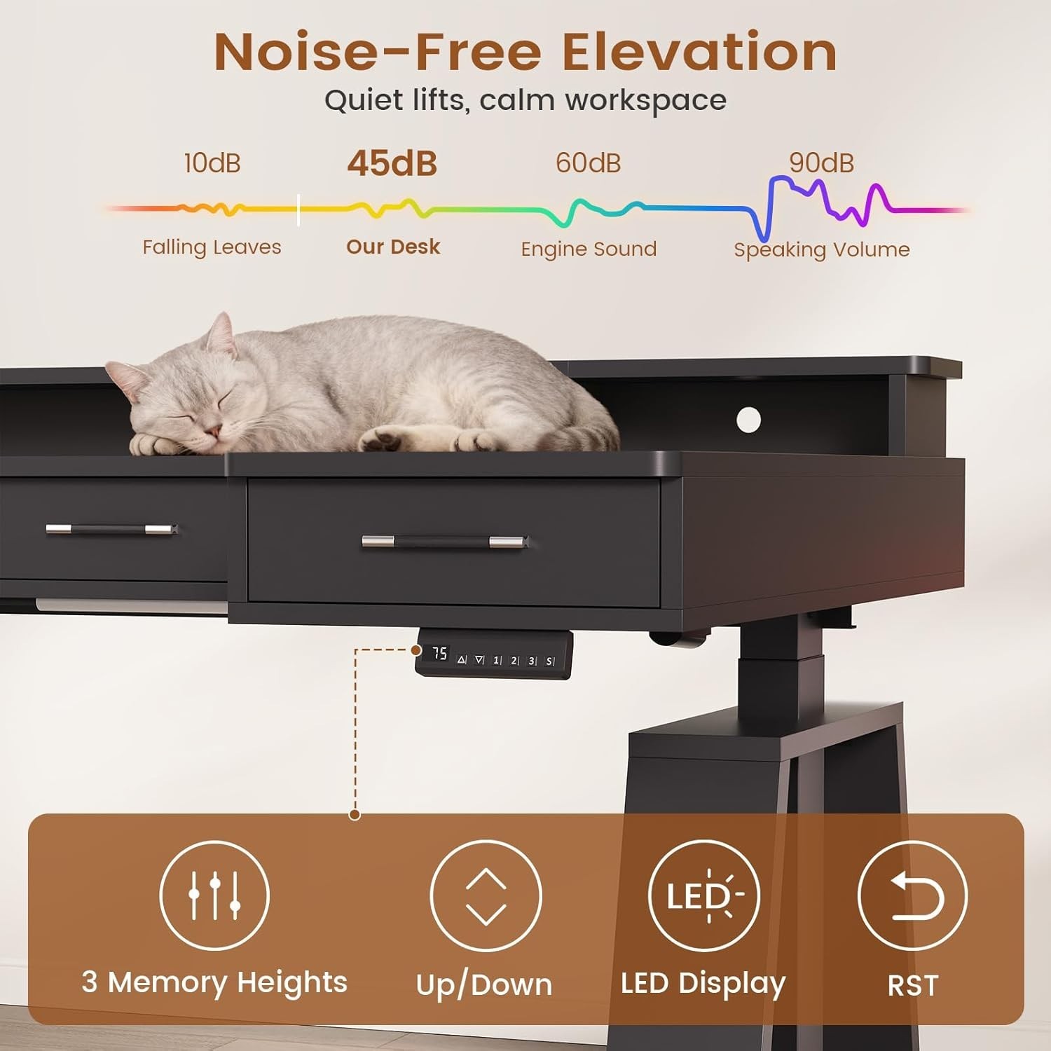 59" L Shaped Electric Standing Desk, Sit Stand Computer Table for Home Office