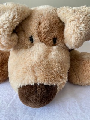 Large 24  FAO Schwarz Fetch Plush Dog Stuffed Animal Tan Red Collar 5th Ave NYC