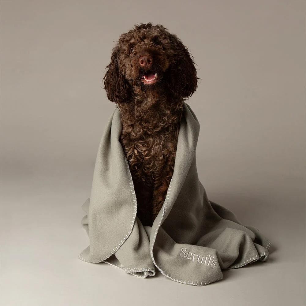 Fleece Dog Blankets Pet Blanket Soft Puppy Throw Warm Blanket Washable Grey