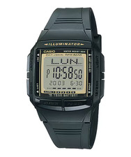 Casio DB-36-9AV Databank 30M WR Alarm Telememo Stopwatch Black Resin Quartz