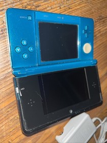 Nintendo 3DS Aqua Blue Handheld USA Console System CTR-001 w/ Pokemon Games