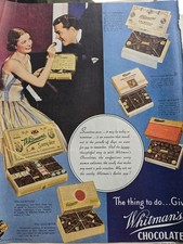 1937 Various Boxes Whitman's Chocolates Candy Sampler Romantic ad