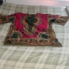 Traditional African Dashiki Shirt Multi-Color Patterned Unisex Adult