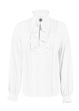 Runcati Mens Pirate Medieval Shirts Ruffle Steampunk Victorian Medium, White