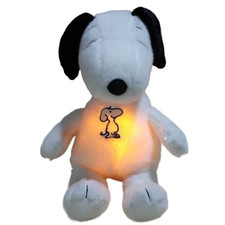 Nuovo Bambino Che Respira Lenitivo Snoopy Cane Bianco Bambola Di Peluche Compagn