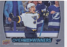 19/20 OVERTIME..BRAYDEN SCHENN..OVERTIME WINNERS..CARD # OW-15..BLUES