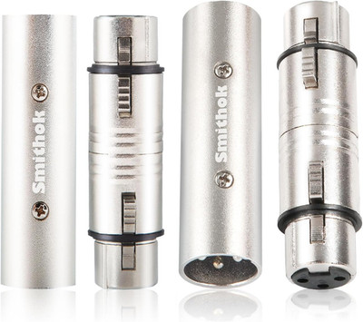 Smithok 4-Pack XLR Gender Connector Kit, 2 Male to Male & 2 Female to Female Cou