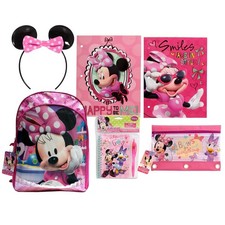 Disney Minnie Mouse Escuela 7 PIEZAS Mochila Set Niños Niñas Bolsa de Regalo Paquete Nuevo