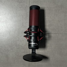 HyperX QuadCast USB Condenser Microphone Adjustable Gain Stand Black Red