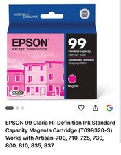 New Genuine Epson 99 Magenta Ink Cartridges Artisan 730