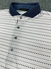 Greyson Men’s Medium Polo Golf Shirt Light Pink Blue Wolf Geometric