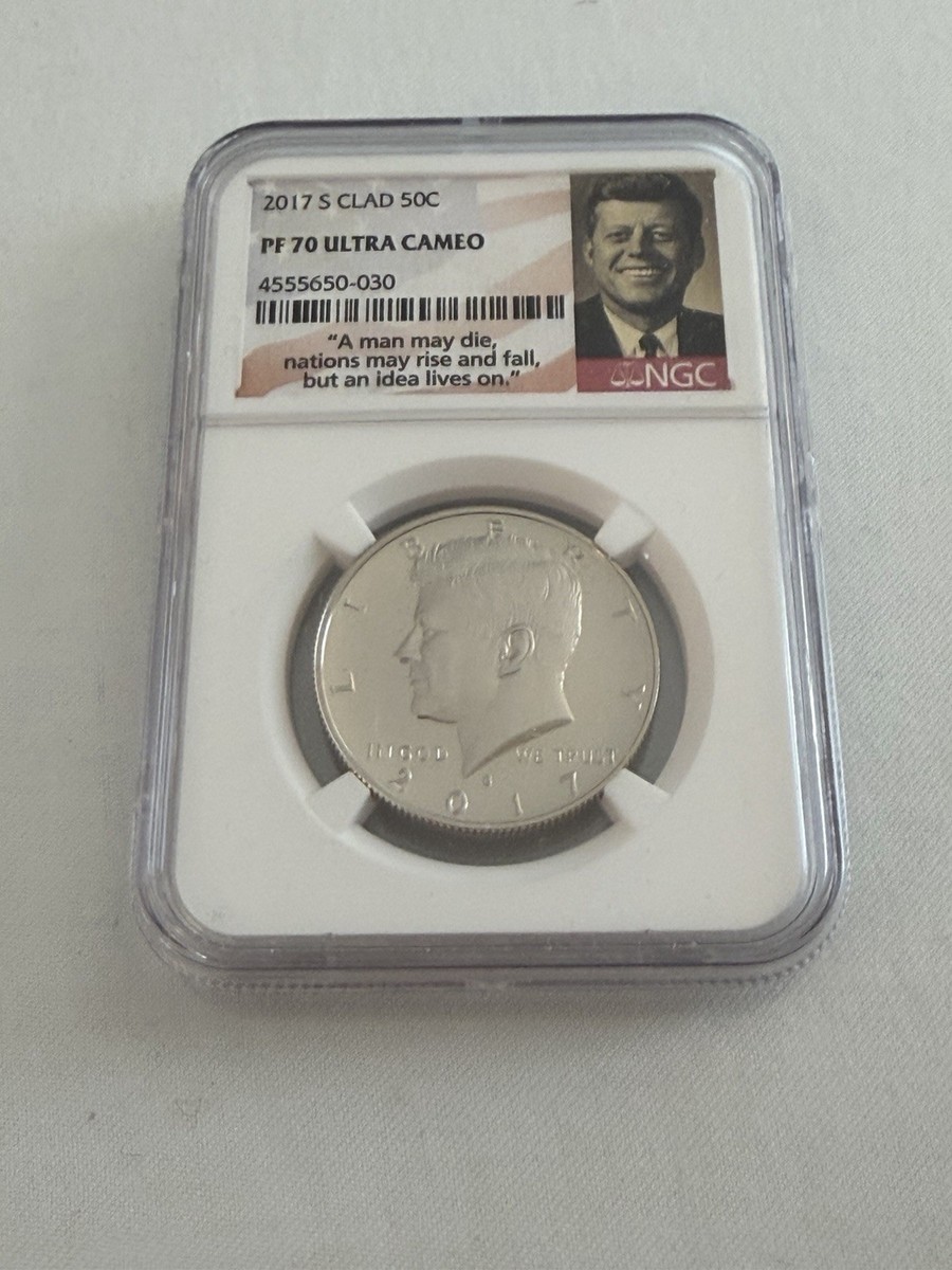 2017-S CLAD KENNEDY HALF DOLLAR NGC PF70 PORTRAIT LABEL 