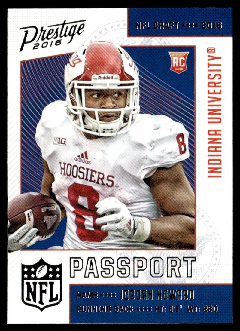 2016 Panini Prestige Draft Picks Blue Jordan Howard Rookie Chicago Bears #7