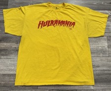 WWE Hulk Hogan Hulkamania Shirt Mens Size 2XL 2014 Yellow WWF Wrestling Sports