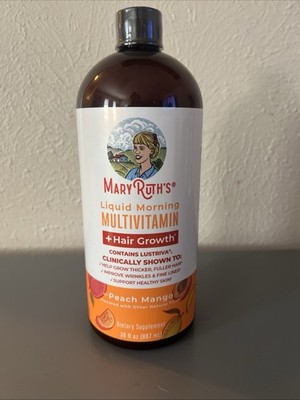 Mary Ruth's Liquid Morning Multivitamin + Hair Growth ~Peach Mango~30oz. 9/26
