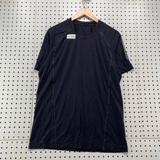 Lululemon Active T Shirt Mens Large Black Short Sleeve Run Workout Big Logo