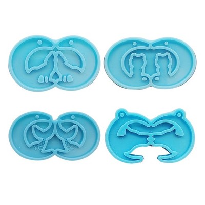 1/4Pcs Moon for Cat Fishtail Wolf DIY Earring Resin Mold Necklace Drop Pendant M