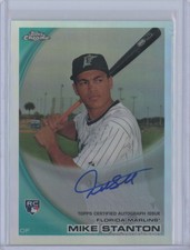 2010 TOPPS CHROME ROOKIE AUTOGRAPHS REFRACTORS MIKE STANTON RC 455/499 FLORIDA
