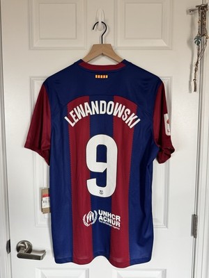 Nike 2023-24 FC Barcelona home kit #9 Robert Lewandoski size Large BNWT