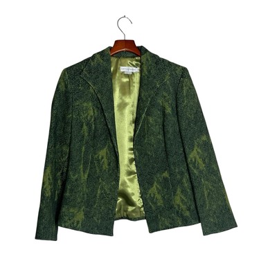 Vintage GARFIELD & MARKS Gabrielle Jacket Womens Sz 14 Blazer Green Textured