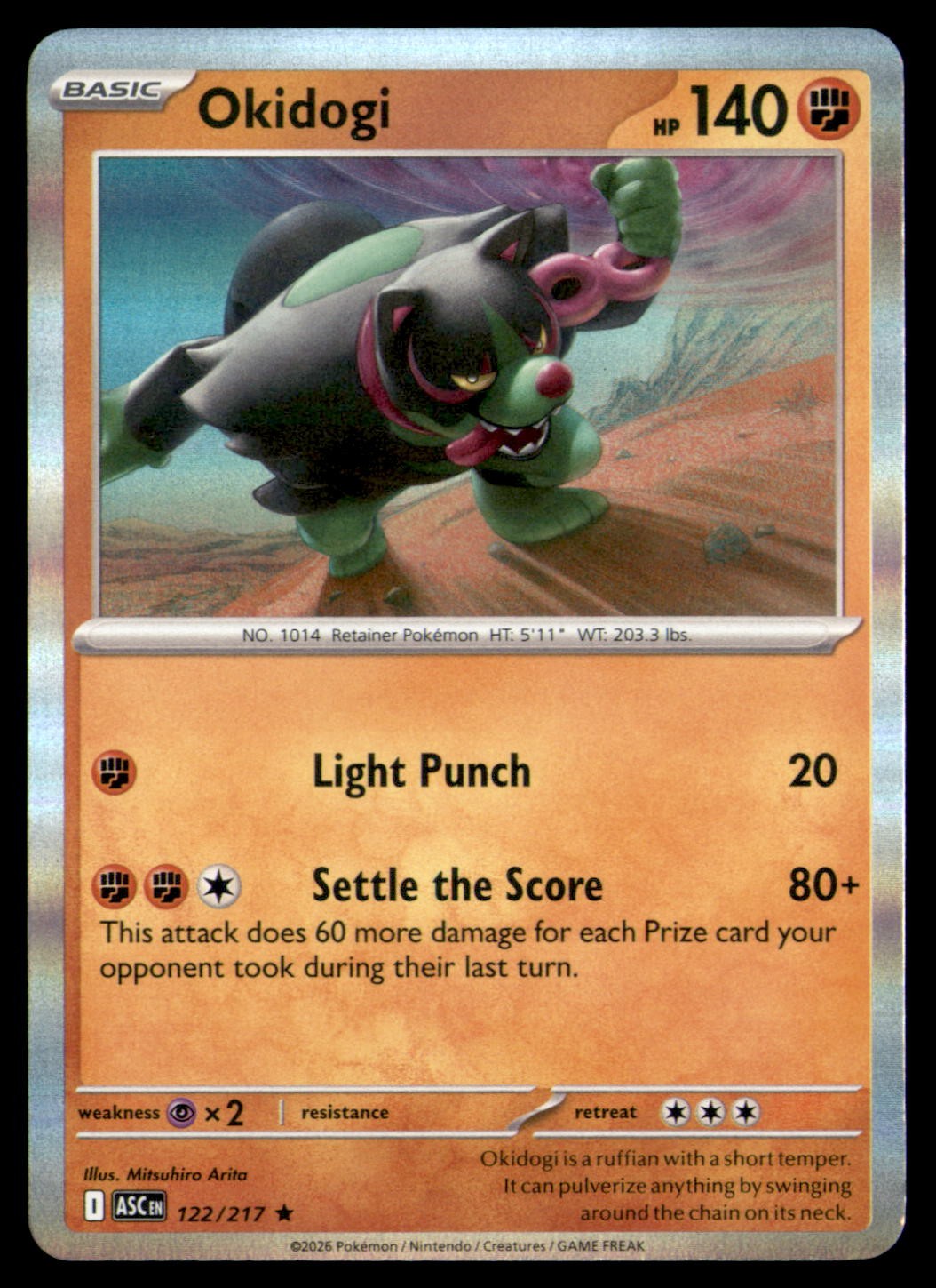 Pokemon Okidogi Ascended Heroes 122/217 R Holo NM