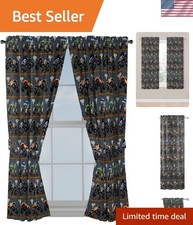 Kids Window Drapes - 4 Piece Curtain Set Includes 2 Tiebacks, Beautiful Beddi...
