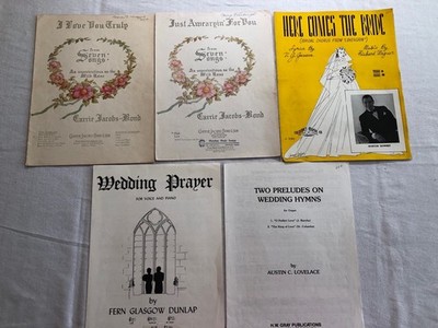 VTG Wedding Sheet Music Lot of 5 (I Love You Truly/Here Comes The Bride/Prayer)
