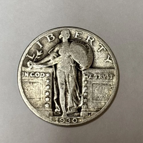 1930-P Standing Liberty US 25c ~ 90% Silver ~ Better Details ~ #95