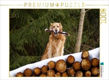CALVENDO Puzzle Golden Retriever im Winter  1000 Teile Lege-Gr  e 64  48 cm Fo