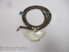 VINTAGE NAVAJO INDIAN STACKED BROWN SHELL HEISHE MOP THUNDERBIRD FETISH NECKLACE — photo 2