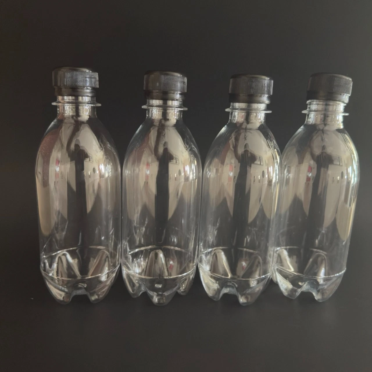 Plastic Juice Bottles with Caps 330ml - Pack of 4