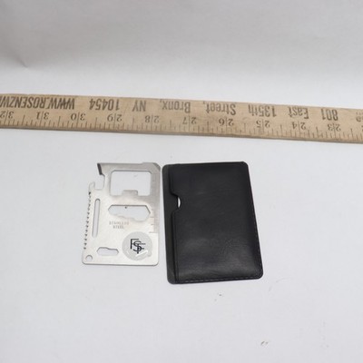 FSF Mini Tone Multifunction Pouch Tool Card with Sleeve Steel Silver