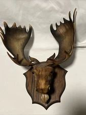 Moose Head Wall Mount Brown Plastic 11 Inches Wide
