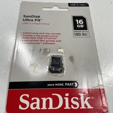 SanDisk Ultrafit 16GB USB 3.1 Flash Drive Black Brand New Opened