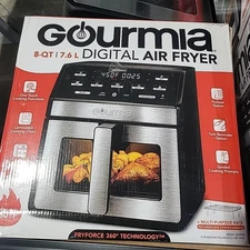Gourmia 8-Qt Digital Air Fryer w/ Window & Light, Countertop, Black Open Box NEW