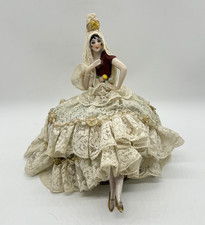 Antique Fasold & Stauch Pin Cushion Half-Doll - Spanish Lady with Legs, c. 1920s