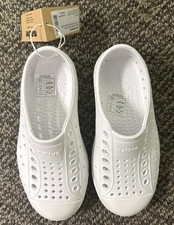 NATIVE JEFFERSON SHOES KID LIGHTWEIGHT SLIP ON SHELL WHITE