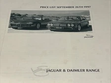 Jaguar Daimler Car Range September 1997 Models Sales Price List Brochure