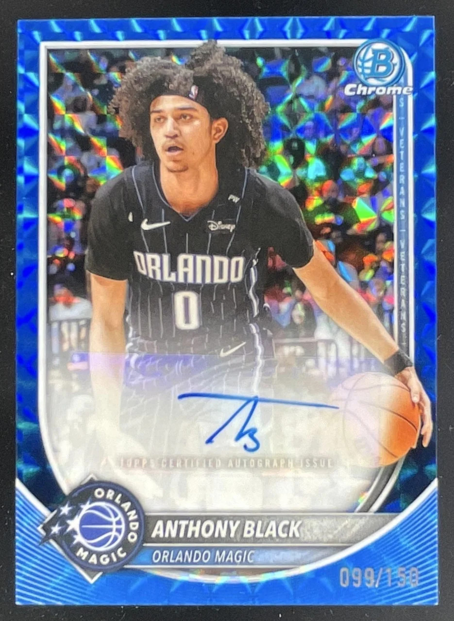 2025-26 Bowman Chrome Blue Geometric #BCA-AR Anthony Black Auto /150