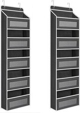 Over The Door Storage Organizer - 5 Shelf Hanging Organizer with 10 Side