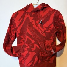 Jordan Jumpman Hoodie Youth Medium Red All Over Print Pullover Hooded