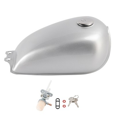 CLASSIC RETRO GAS FUEL TANK SILVER FOR SUZUKI GN125 GN125E CAFE RACER