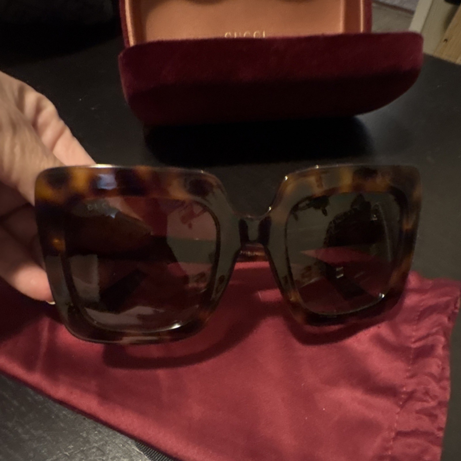 Gucci Oversized Square Tortoise Shell Sunglasses … - image 4
