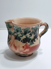 Brocca antica caraffa vintage anfora in terracotta smaltata ceramica Caltagirone